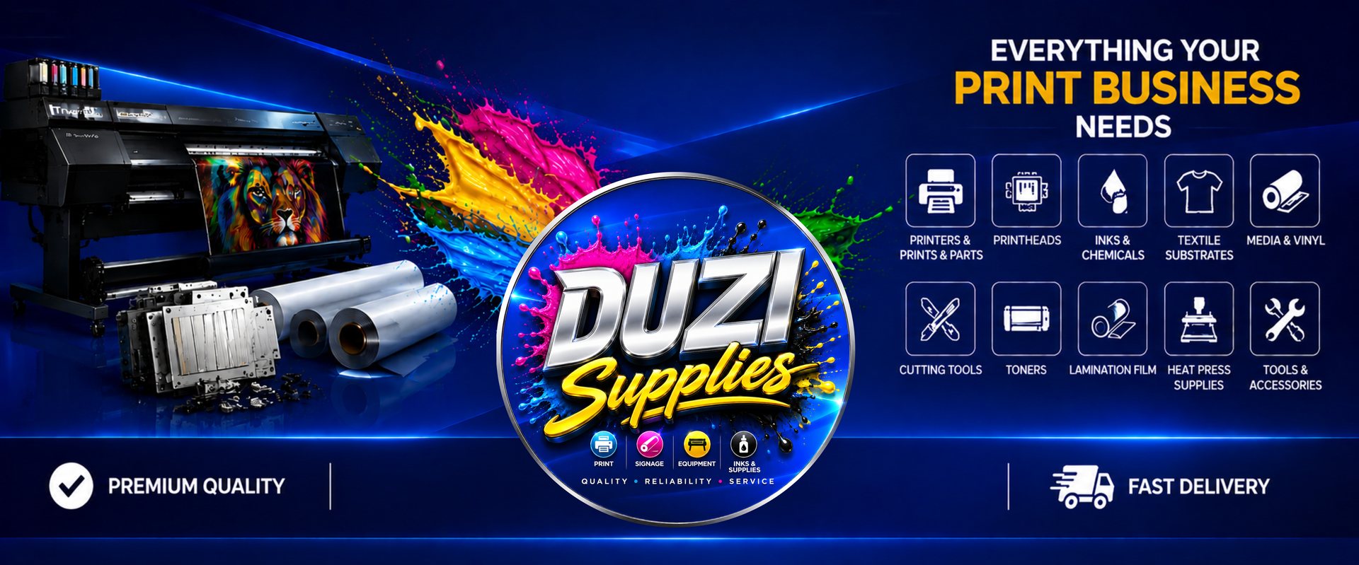 Duzi Supplies — everything your print business needs: printers, printheads, inks, media, tools and more